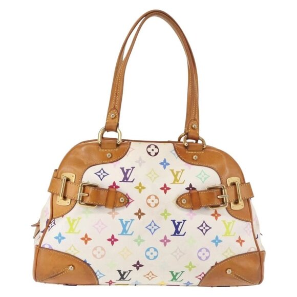LOUIS VUITTON Monogram Multicolor Claudia Hand Bag White M40193 LV Auth 145078 - Picture 3 of 16